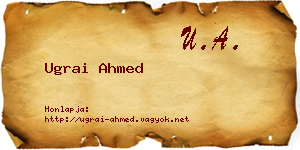 Ugrai Ahmed névjegykártya